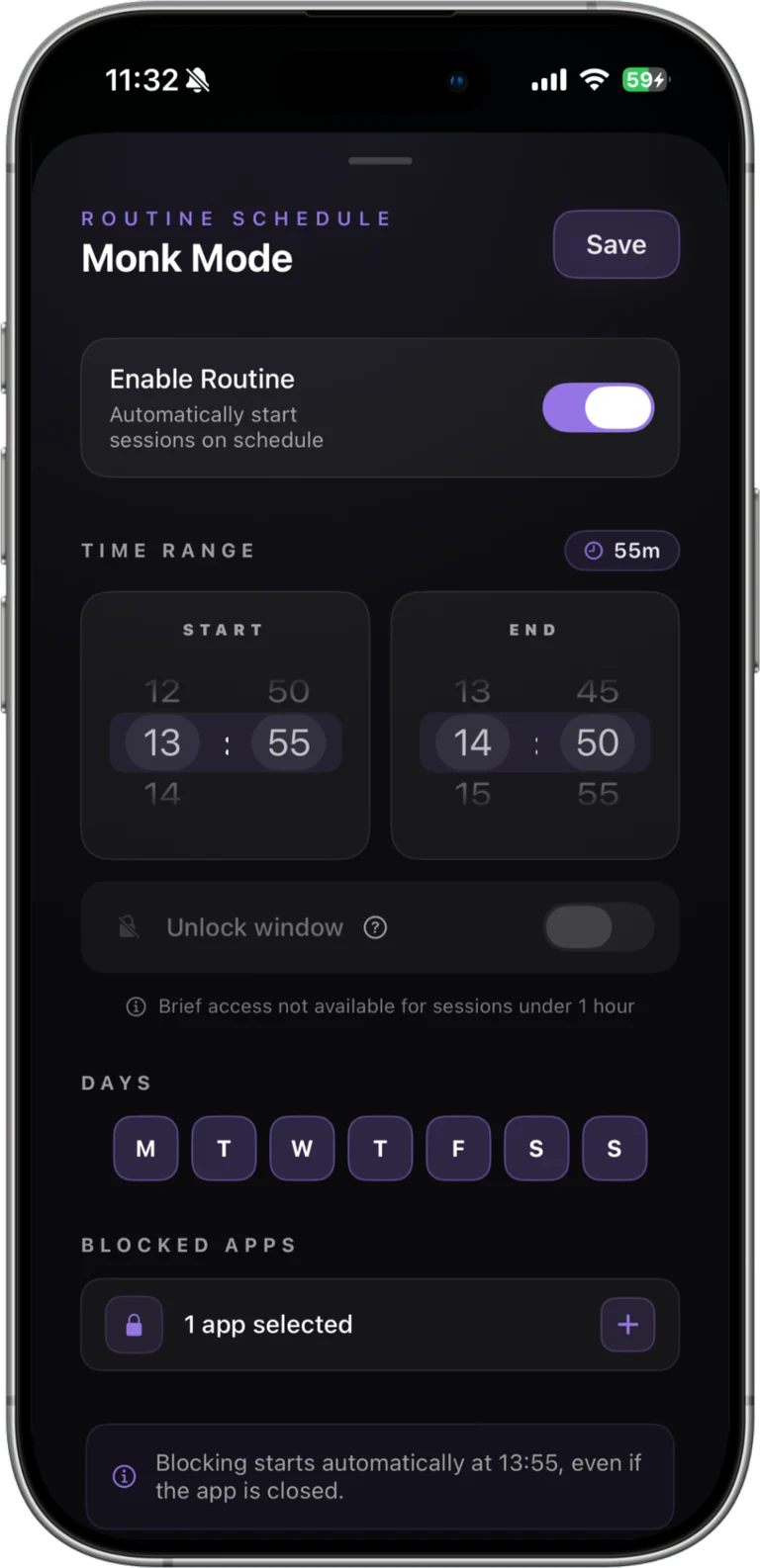 Cascade Monk Mode routine schedule