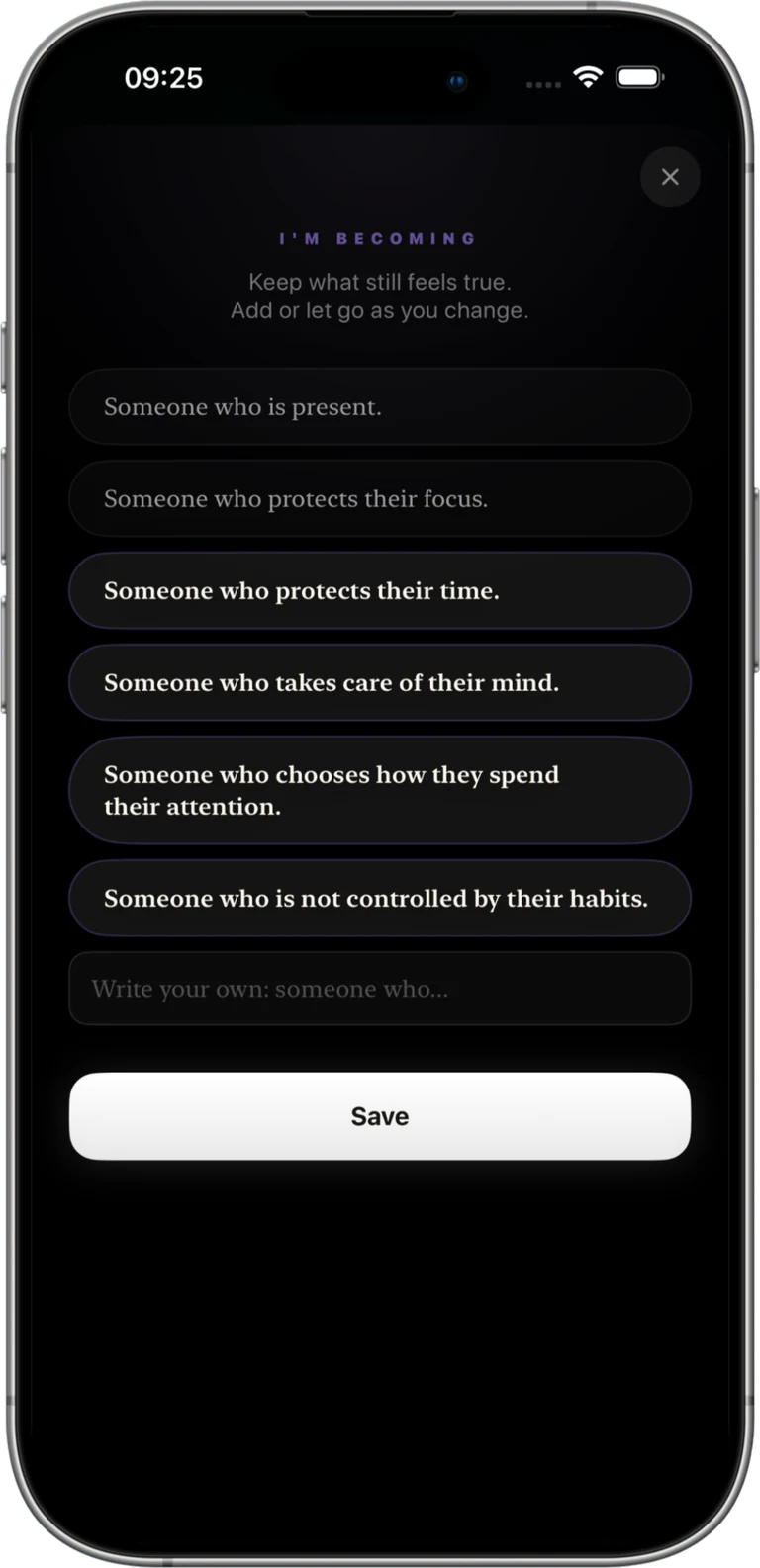 The list of who you are becoming
