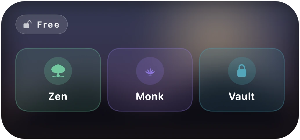 Cascade medium widget with Zen, Monk and Vault